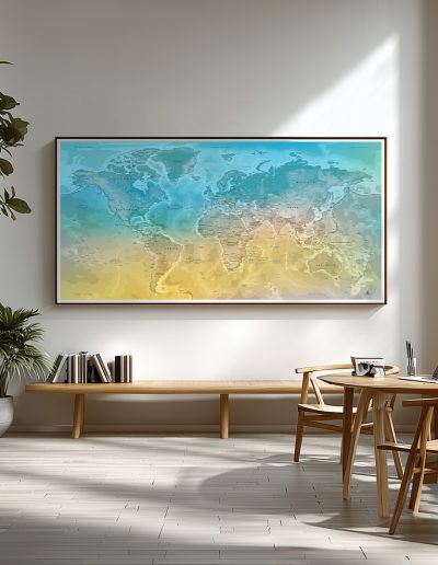 Carte Monde Relief - Ha long