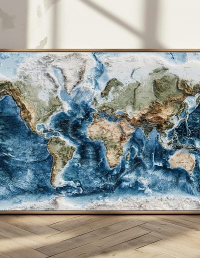 Carte Monde Topographique 3D