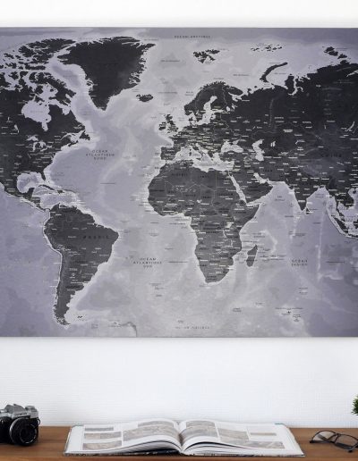 Carte Monde - Alu Brossé