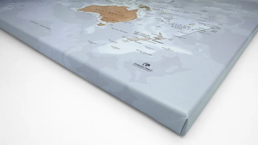 Carte-Monde-Toile-Canvas-Châssis-Bois Carte-Monde-Toile-Canvas-Châssis-Bois